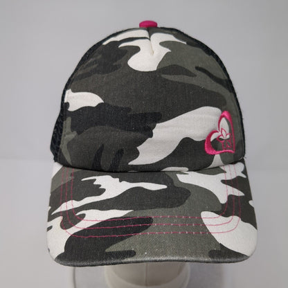 Beth Marie Snapback Trucker Hat Camo One Size Mesh Back Embroidered