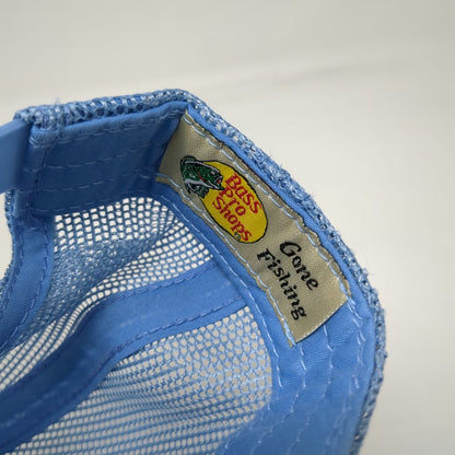 Bass Pro Shops Trucker Hat Blue One Size Bass Fish Patch Mesh Back Snapback