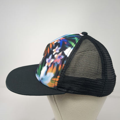 Hurley Trucker Hat Black Multicolor One Size Floral Tropical Foam Mesh Snapback