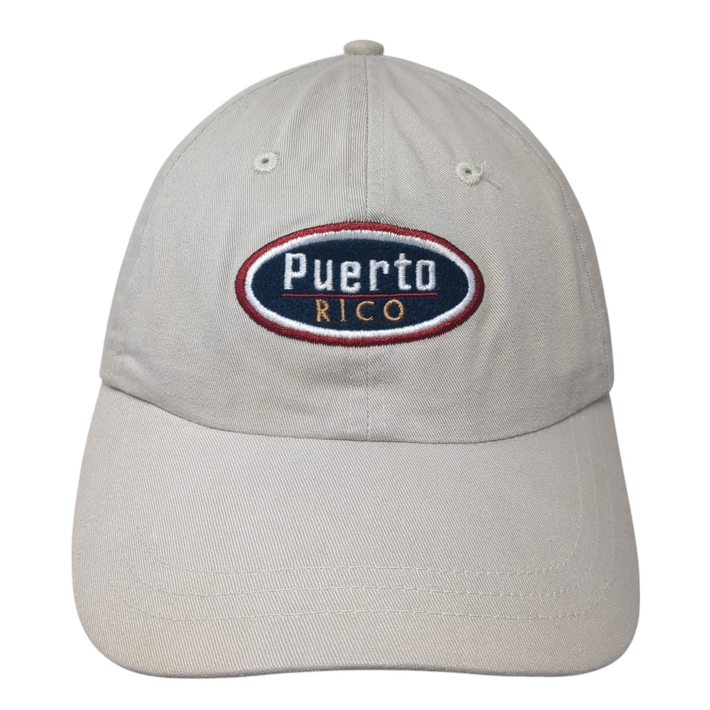 Puerto Rico Slideback Hat Beige One Size Adjustable Embroidered Ahead