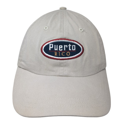 Puerto Rico Slideback Hat Beige One Size Adjustable Embroidered Ahead