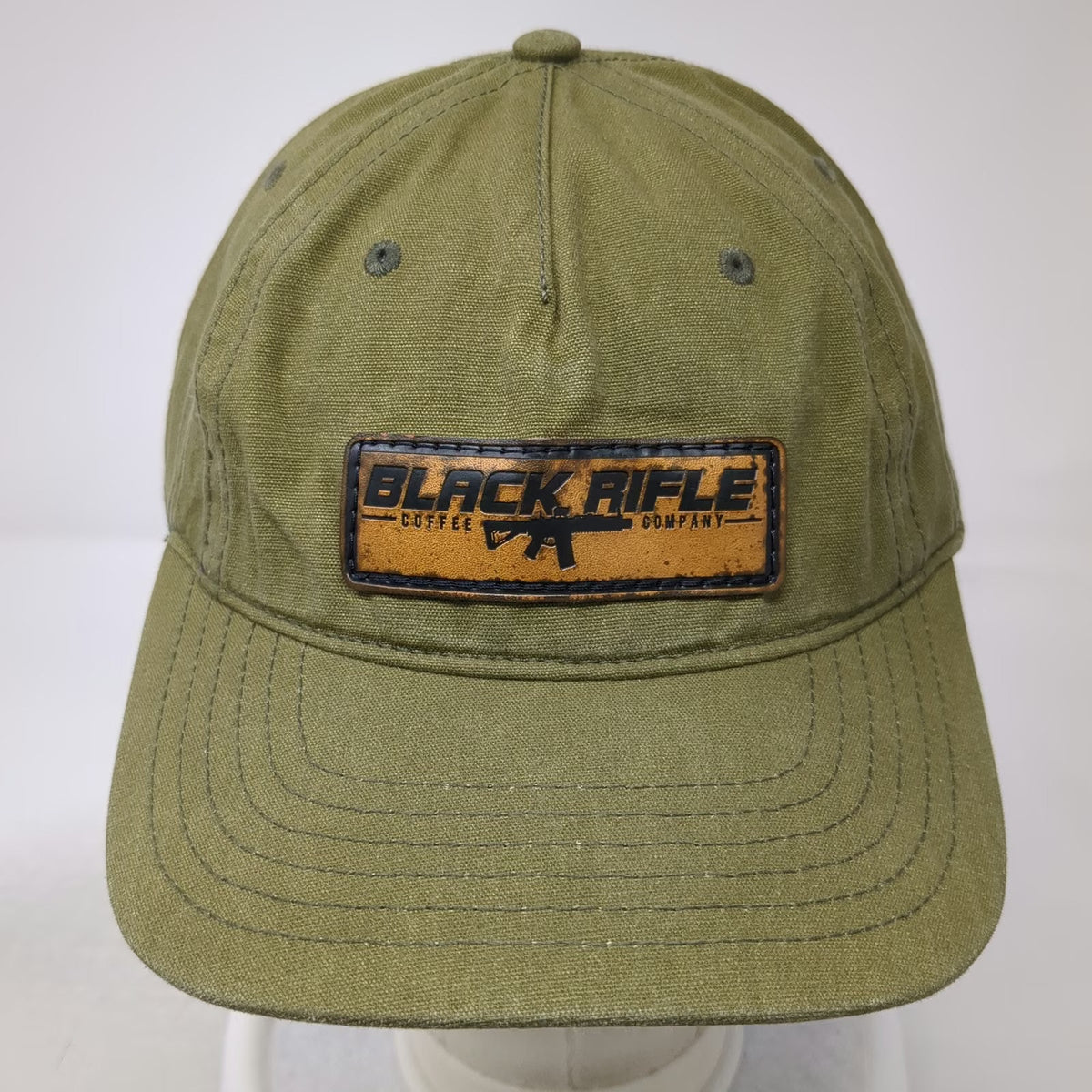Richardson 5 Panel Hat Green One Size Slideback Black Rifle Coffee Company Patch