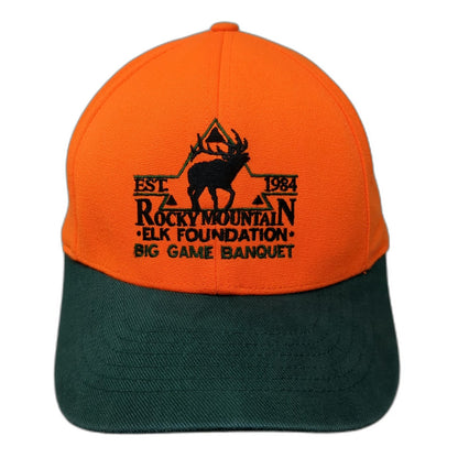 Rocky Mountain Elk Foundation Baseball Cap Orange Green One Size Strapback Hat