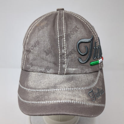 Italia Slideback Hat Brown One Size Adjustable Sport Embroidered 6 Panel