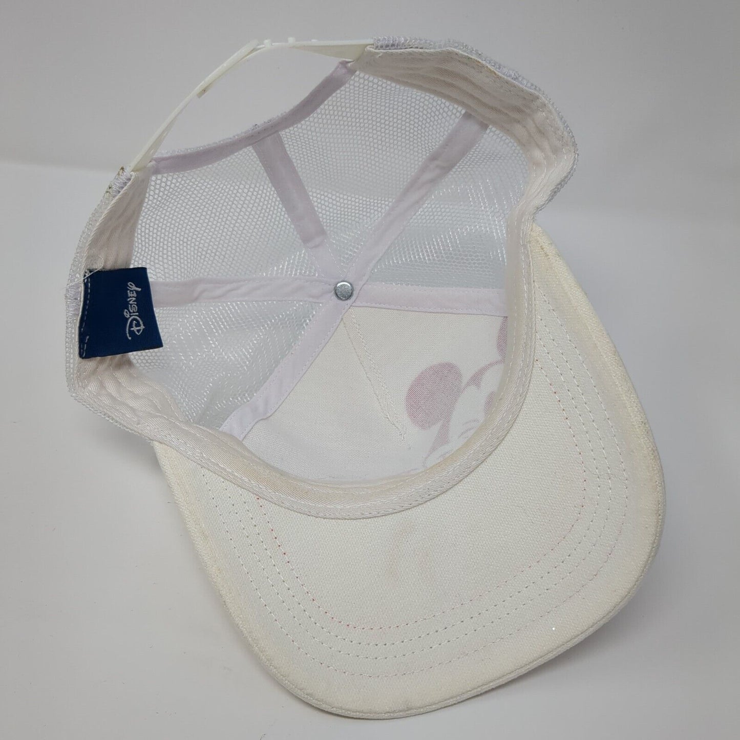 Mickey Mouse Snapback Trucker Hat White One Size Adjustable Mesh Back Disney