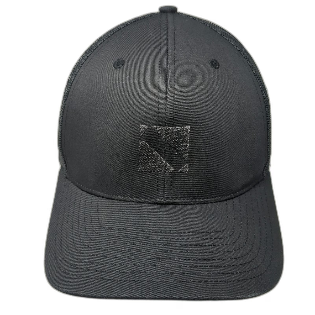 Richardson Trucker Hat Black L Mesh Snapback Simpson Strong-Tie Side Patch Logo