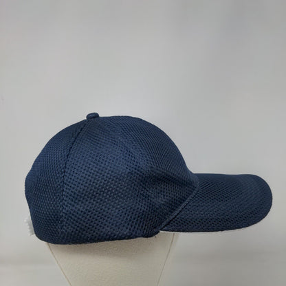 Unbranded Strapback Hat Blue 58cm Adjustable Breathable Mesh 6 Panel Polyester