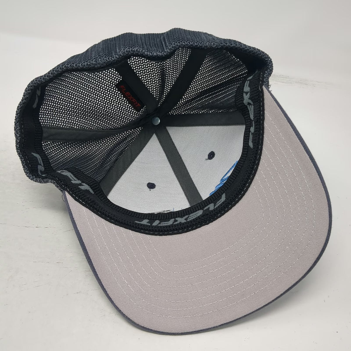 Port Authority Baseball Cap Gray M Meridian Speedway Racing Mesh Fitted hat