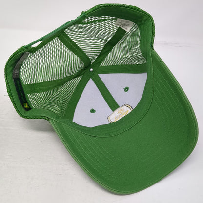 John Deere Trucker Hat Green One Size Mesh Snapback Embroidered Logo Farming