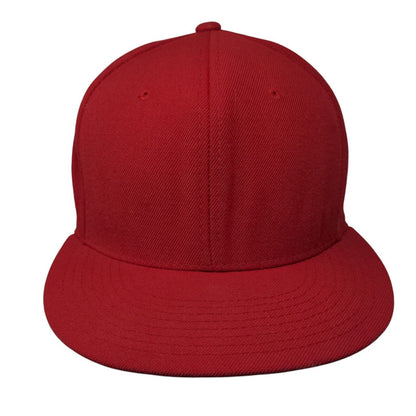 Zephyr Blank Fitted Hat Red 7 1/4 Solid High Crown Vent Holes 6 Panel
