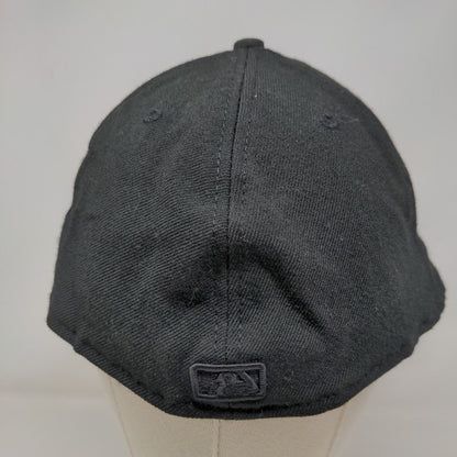New Era Men's Fitted Hat Black 8 Embroidered Florida Marlins Logo 59Fifty