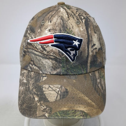 OTS NFL New England Patriots Baseball Cap Brown Camo One Size Slideback Hat Logo