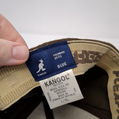 Kangol Kangaroo Fitted Hat Brown L/XL Embroidered Flexfit 6 Panel