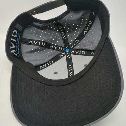 AVID Trucker Hat Gray One Size Snapback Fishing Hook Patch Laser Cut Performance