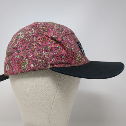 The Way 5 Panel Pink Paisley Hat One Size Strapback Flat Brim Patch Floral