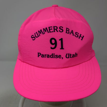 5 Panel Pink One Size Summers Bash 1991 Paradise Utah Nylon Snapback Hat