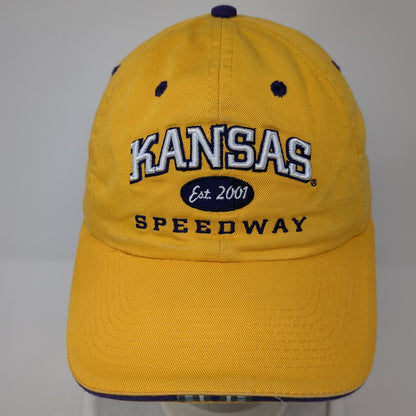 Kansas Speedway Est. 2001 Strapback Baseball Cap Yellow One Size Adjustable ISC
