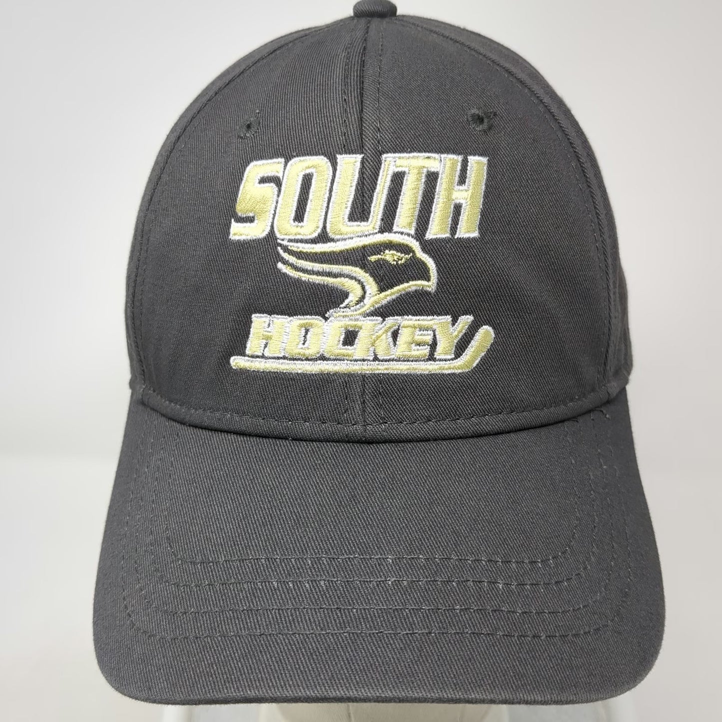 Cap America Snapback Hat Gray One Size C.R. South Ice Hockey Embroidered 6 Panel