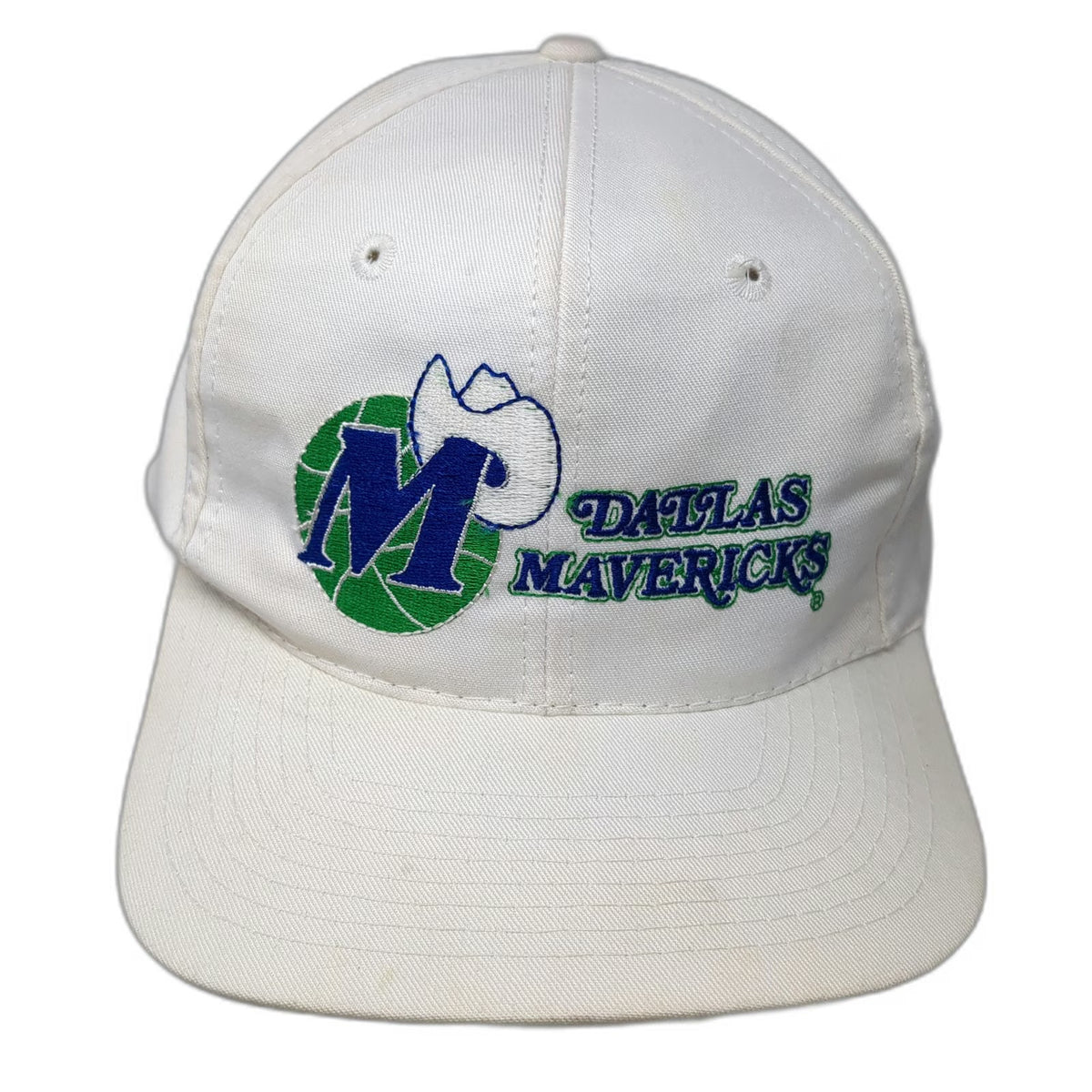 Dallas Mavericks NBA Twins Snapback White Blue Green Underbrim Logo Hat Vintage