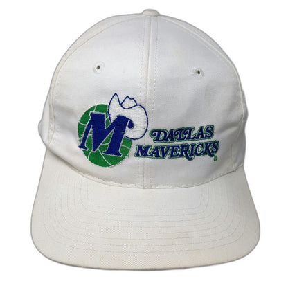 Dallas Mavericks NBA Twins Snapback White Blue Green Underbrim Logo Hat Vintage