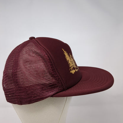 Phillips Lodge Snapback Mesh Back Trucker Hat Red OSFA Solid Adjustable
