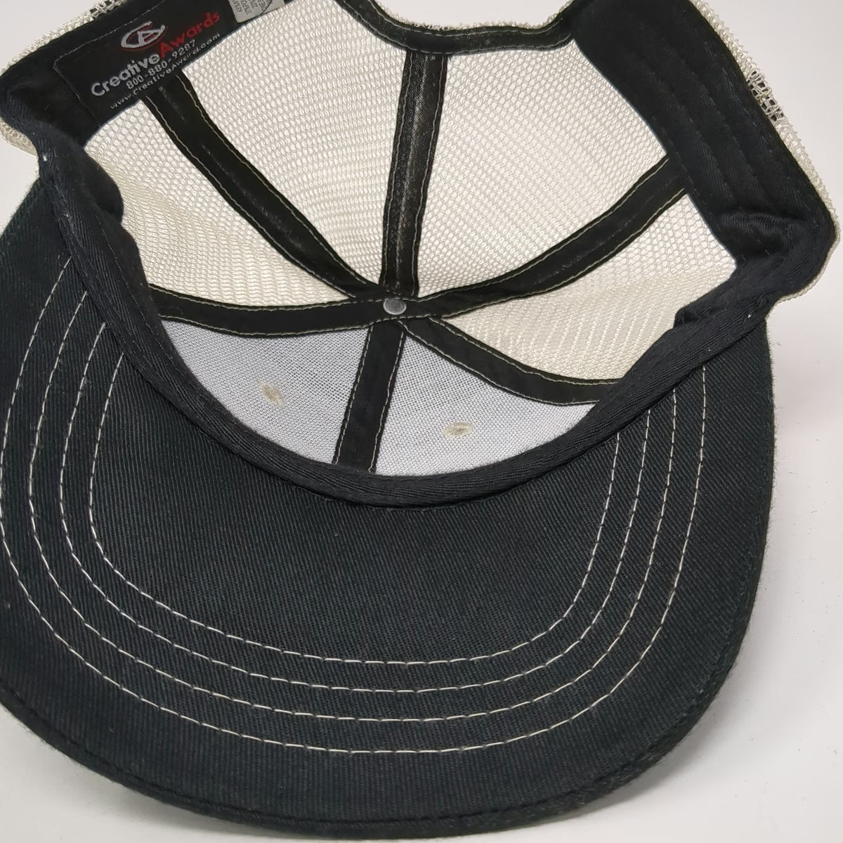 Creative Awards Baseball Cap Black OSFM Mesh Back Z Tags Embroidered Logo Hat