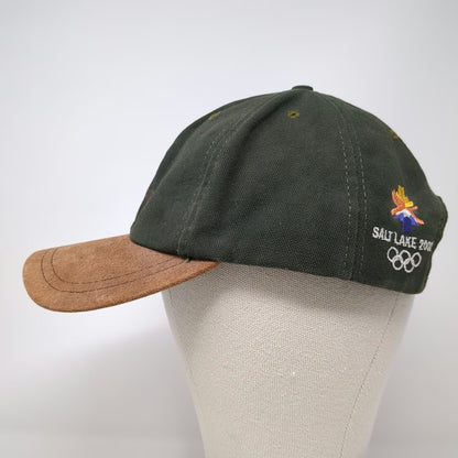 American Needle Salt Lake 2002 Olympics Hat Green Baseball Cap OS Suede Vintage