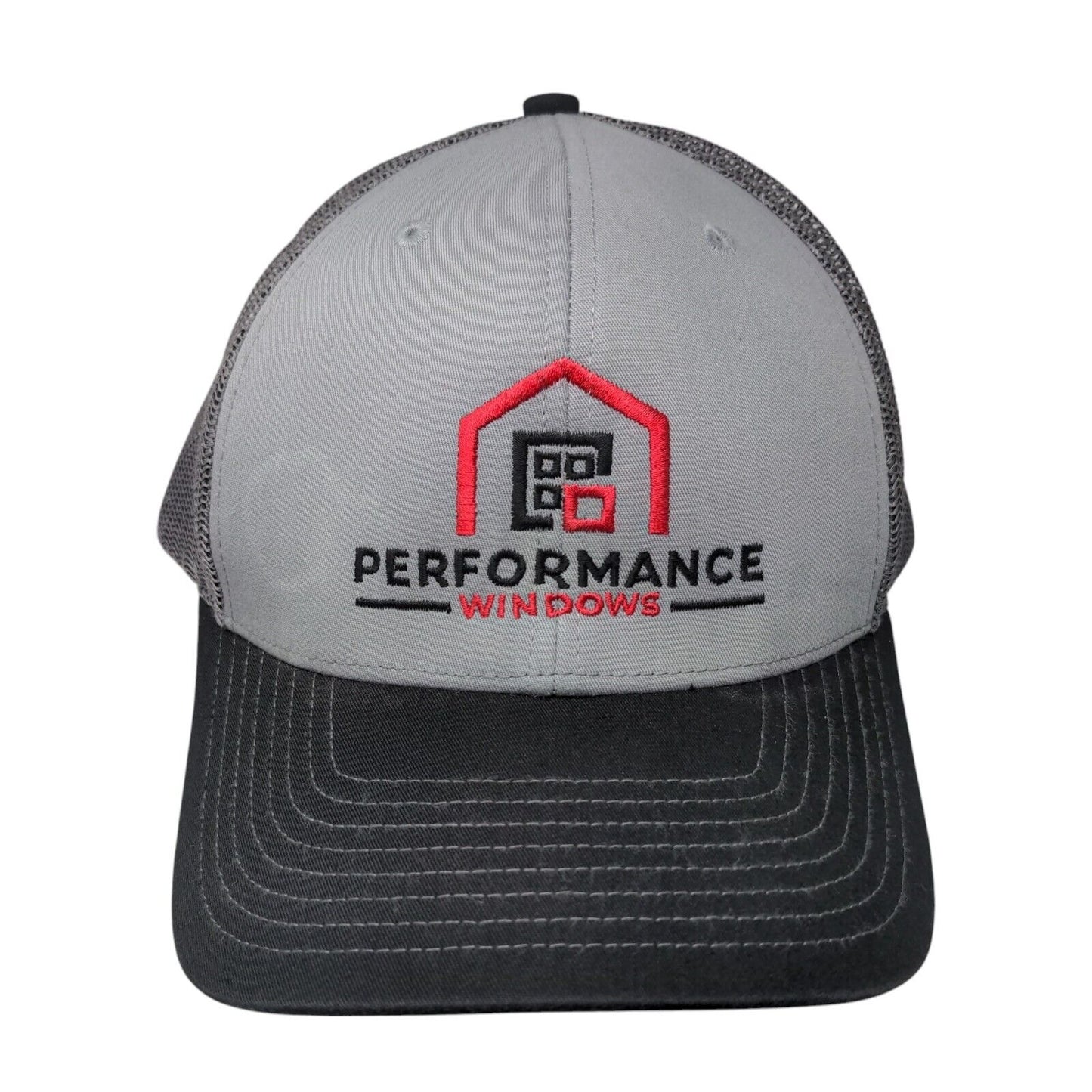 Performance Windows Snapback Trucker Hat Gray One Size Mesh Back