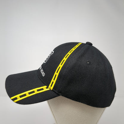 Route 66 The Mother Road Strapback Hat Black One Size Adjustable Embroidered
