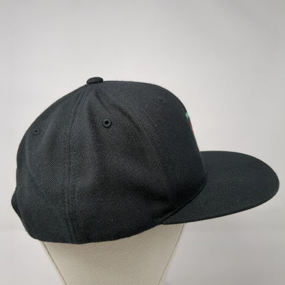 Yupoong Snapback Hat Black One Size Adjustable Solid Embroidered Logo