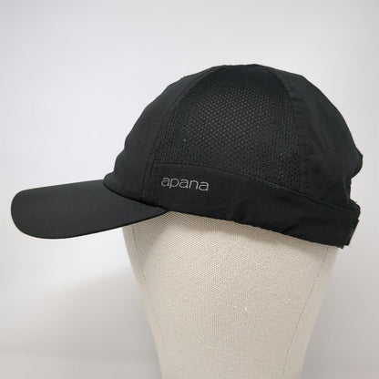 apana Baseball Cap Black One Size Mesh Panels Strapback Hat Lightweight Active