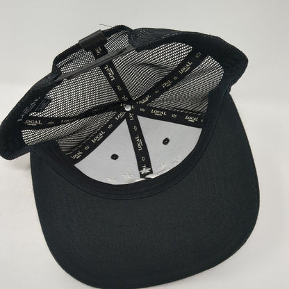 76 Snapback Trucker Hat Black One Size Mesh Back Embroidered Local