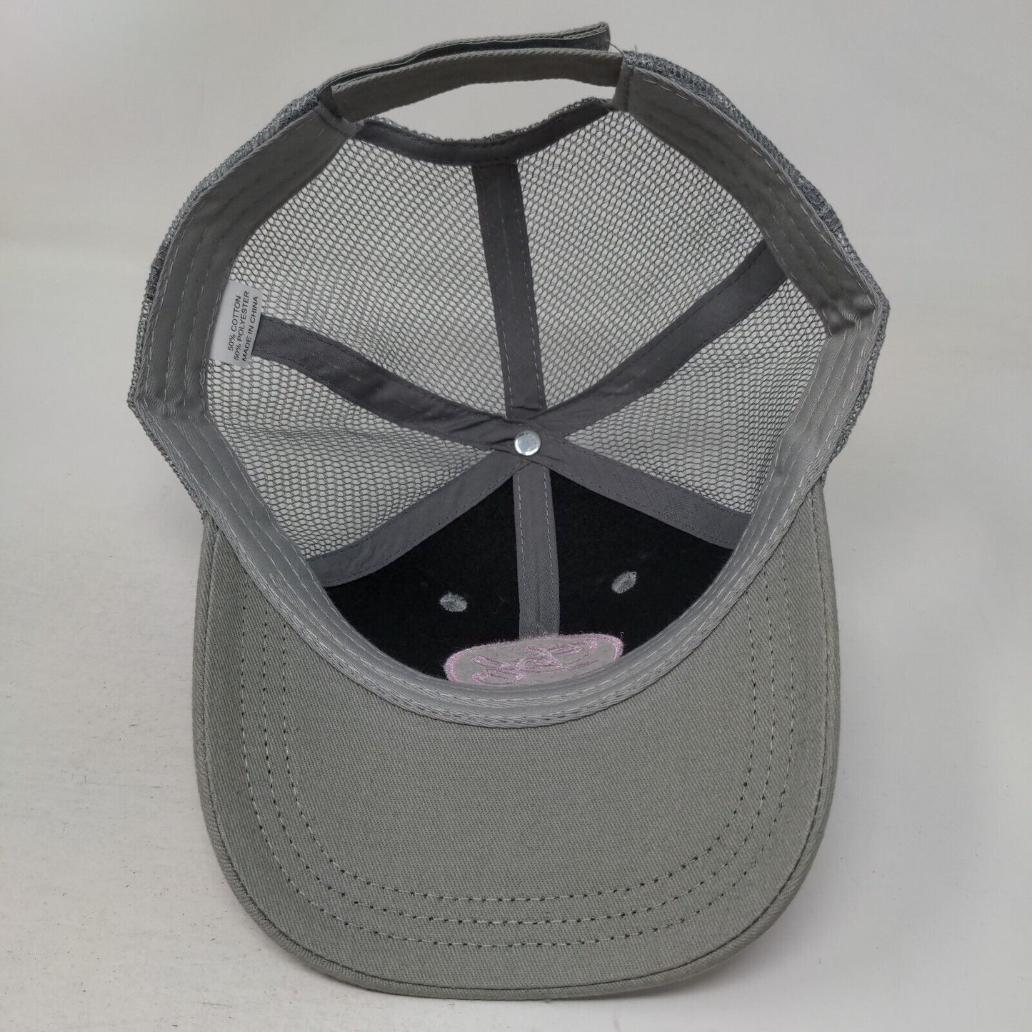 Diamond East International Strapback Mesh Back Trucker Hat Gray One Size