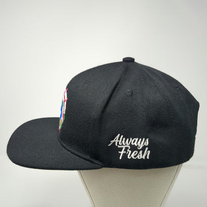 Fresku Snapback Hat Black One Size Northern Mariana Islands Always Fresh Script