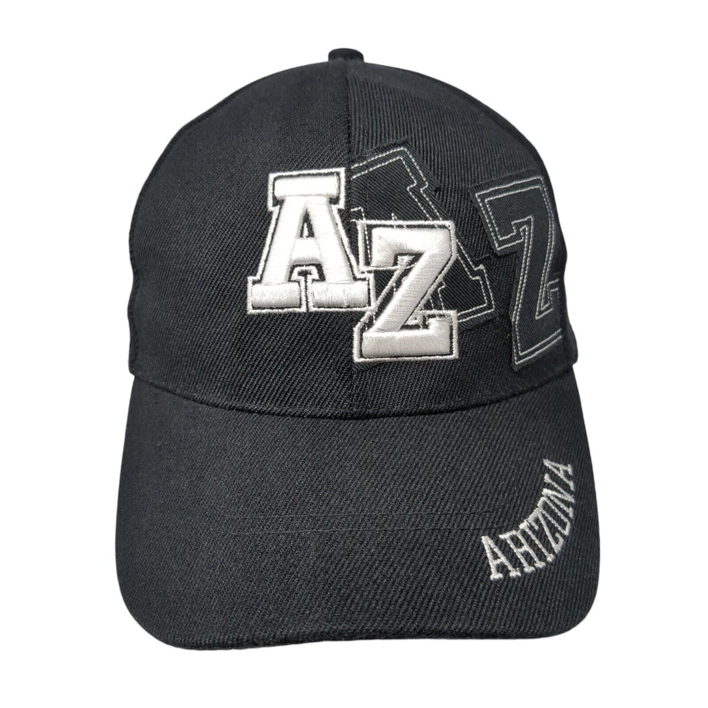AZ Arizona Strapback Hat Black One Size Embroidered Adjustable 6 Panel