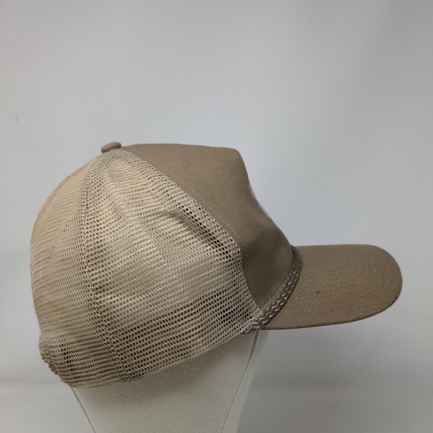 Cobra Snapback Mesh Back Rope Trucker Hat Tan OSFM Embroidered