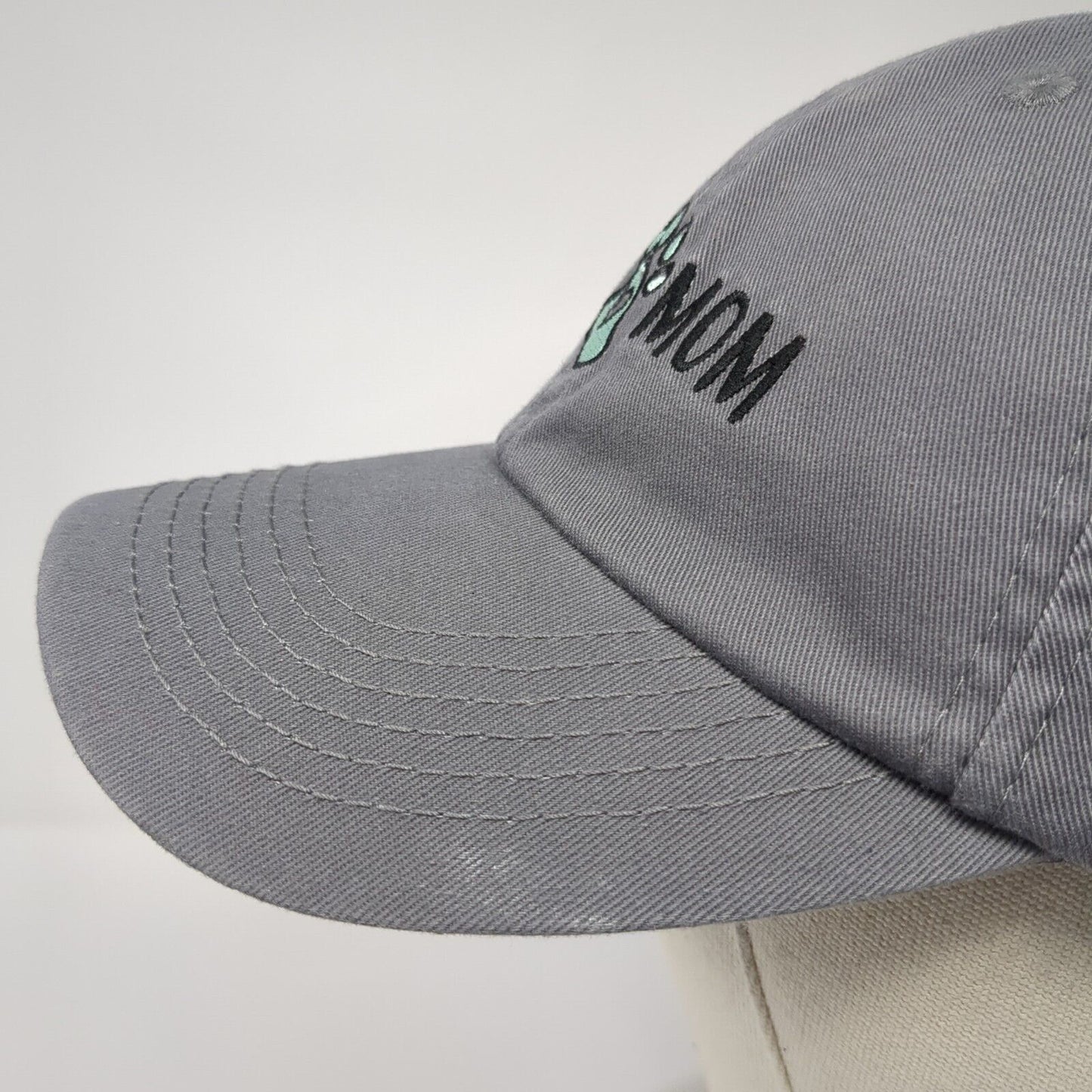 Dog Mom Slideback Hat Gray One Size Embroidered Paw Open Road 6 Panel