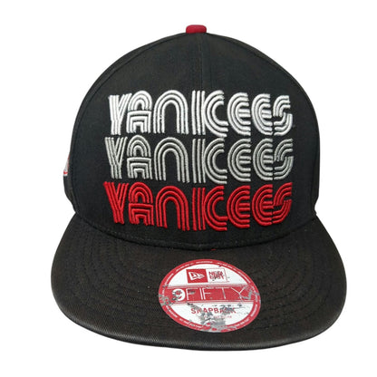 New York Yankees MLB New Era Snapback Hat Black S/M Triple Logo Red Gray White