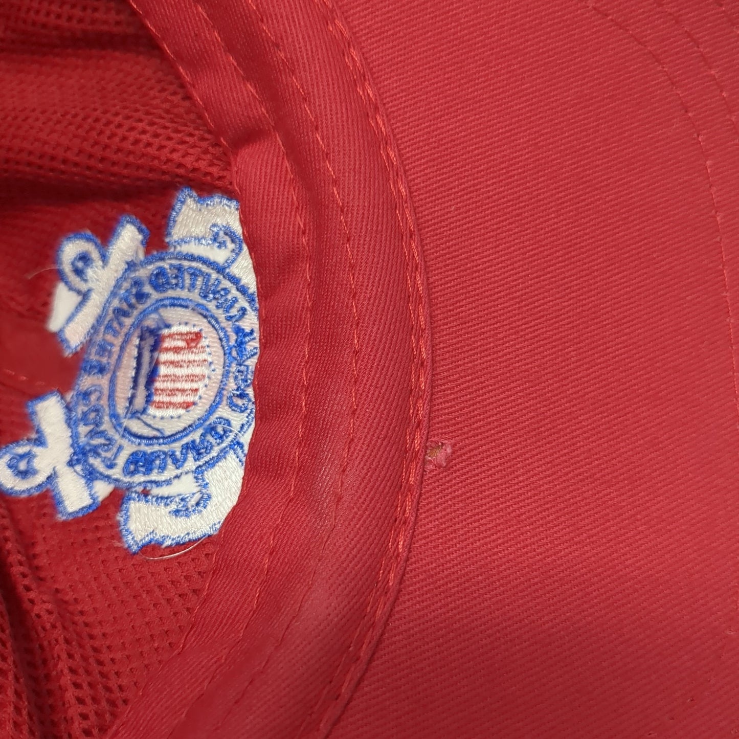 United States Coast Guard Slideback Hat Red One Size Leather Strap