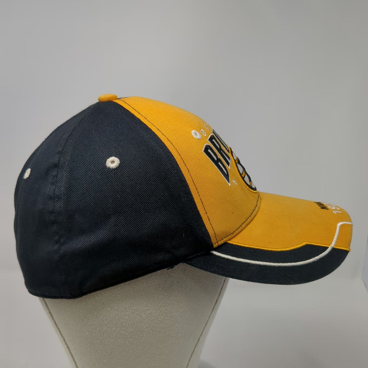 Boston Bruins NHL Old Time Hockey Baseball Cap Yellow Black One Size Logo 1924