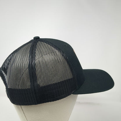 Outdoor Cap Trucker Hat Black OSFM Harris Premium Beef Leather Patch Snapback