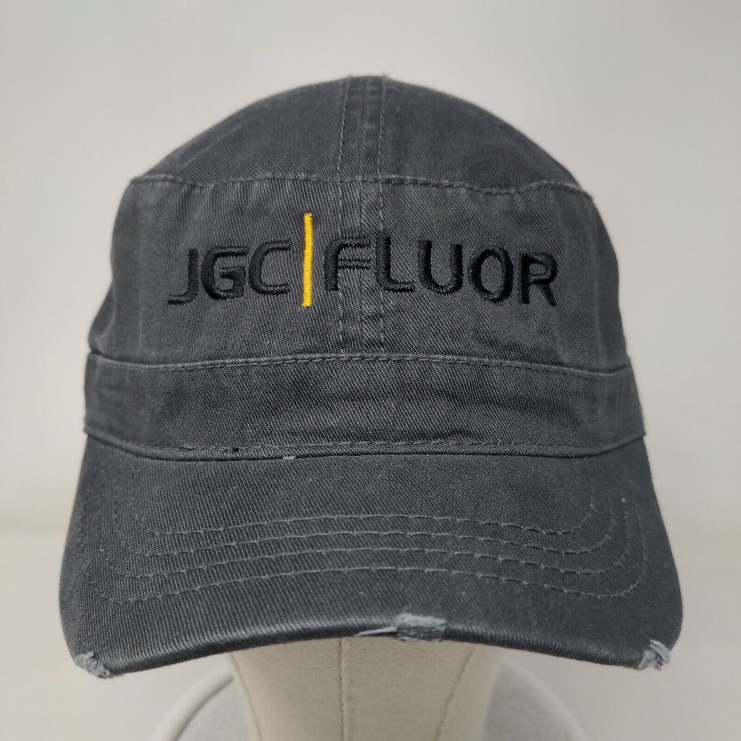 JGC | FLUOR Heat Team Strapback Cadet Army Cap Gray OSFM Embroidered Distressed