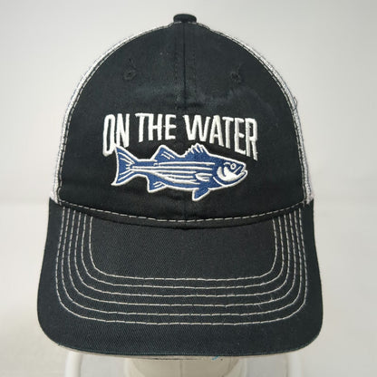 Outdoor Cap Trucker Hat Black OSFM Snapback Striped Bass On The Water Fishing