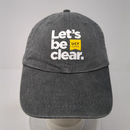 Let's Be Clear UCF Cares Slideback Baseball Cap Gray OS Adjustable Port&Company