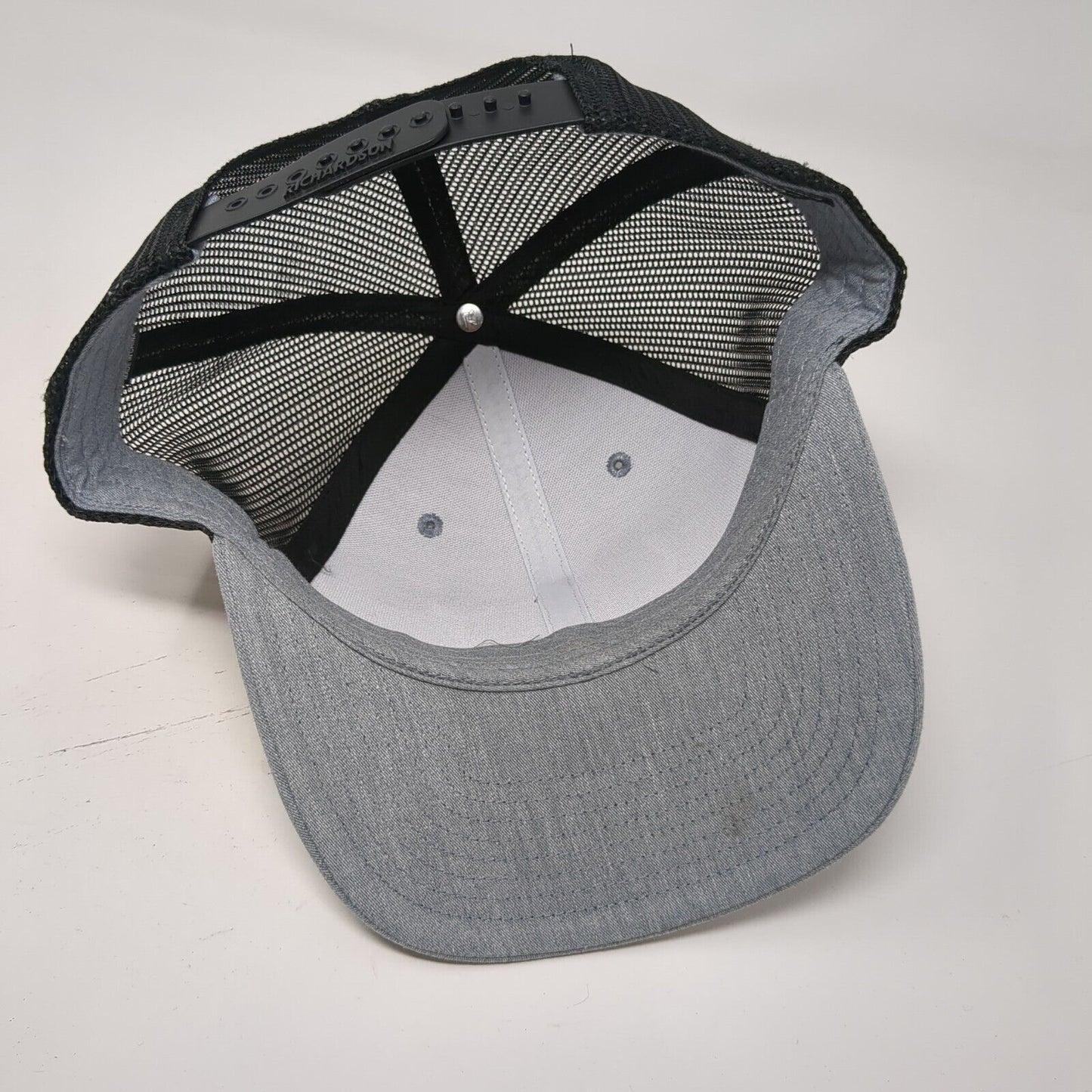 American Flag Snapback Trucker Hat Gray One Size Adjustable Mesh Back Richardson