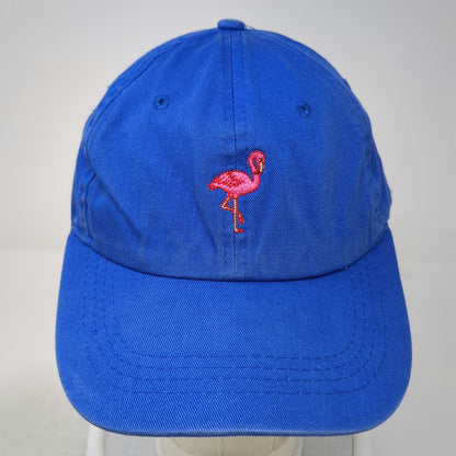 City Hunter Baseball Cap Blue One Size Embroidered Pink Flamingo Cotton Hat