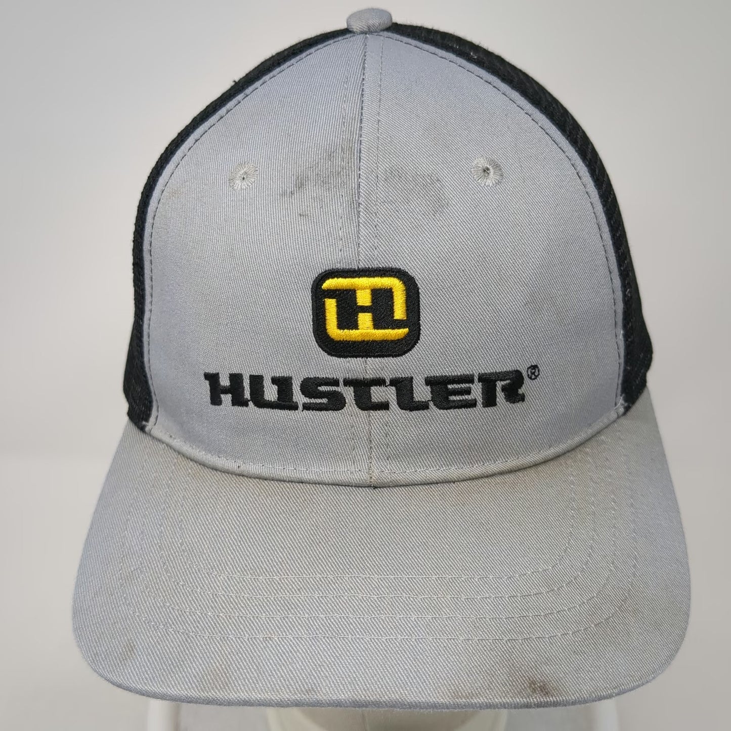 Hustler Trucker Hat Gray One Size Snapback Mesh Back Codys Power Mower Equipment