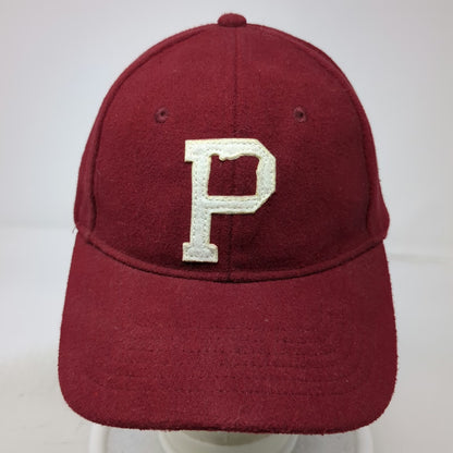 Portland Gear Baseball Cap Red One Size Leather Slideback Wool Blend Hat
