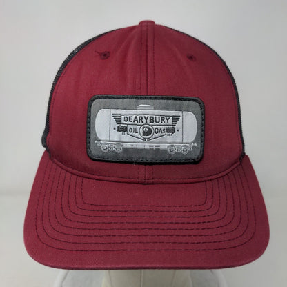 Dearybury Oil Gas Snapback Trucker Hat Red One Size Adjustable Mesh Back
