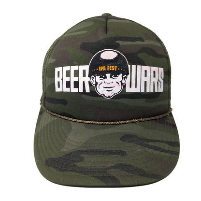 Beer Wars IPA Fest Snapback Trucker Hat Multicolor Camouflage OS Rope Cobra